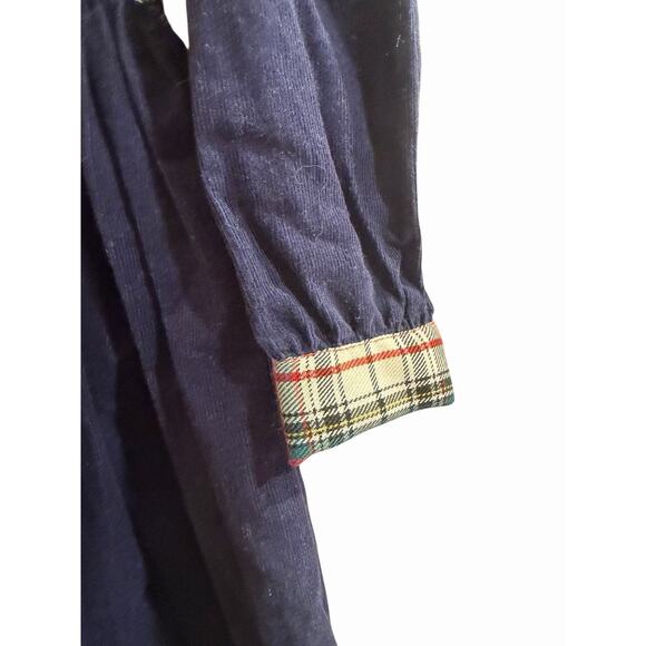 Heirlooms by Polly Flinders Blue Corduroy Smoked Apple School Dress Peter Pan 4 - Picture 3 of 8